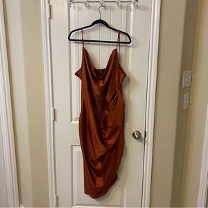 nwot SHEIN 3X Copper Cowl Neck Dress
